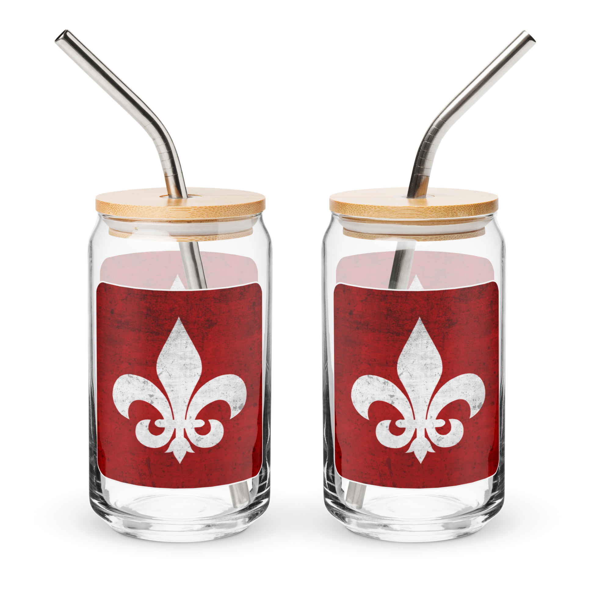 Mainstay Entertainment "Fleur de Lis" Can-Shaped Glass