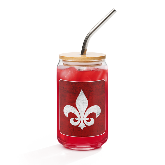 Mainstay Entertainment "Fleur de Lis" Can-Shaped Glass