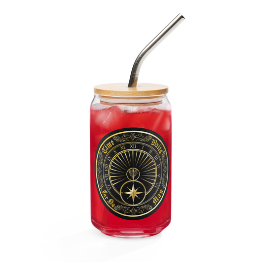 Time Waits For No Man "Sundial" Can-Shaped Glass