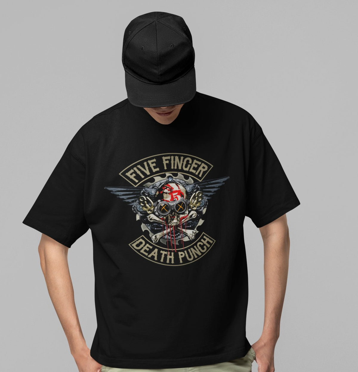 Five Finger Death Punch - Crossbones Jumbo Print T-Shirt HYPER iCONiC.