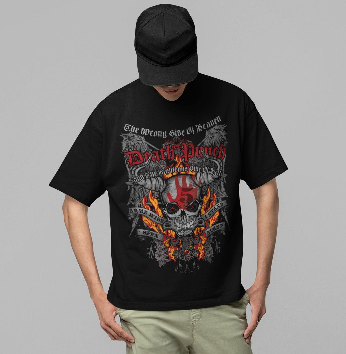 Five Finger Death Punch - Wrong or Righteous Jumbo Print T-Shirt HYPER iCONiC.
