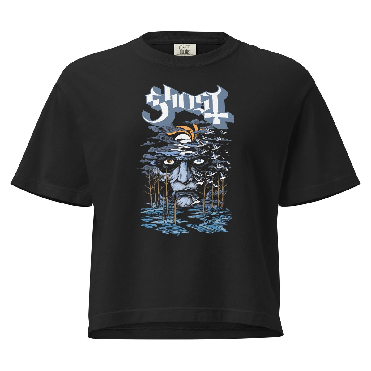 Ghost - Into the Night Mineral Wash Womens Crop Top HYPER iCONiC.