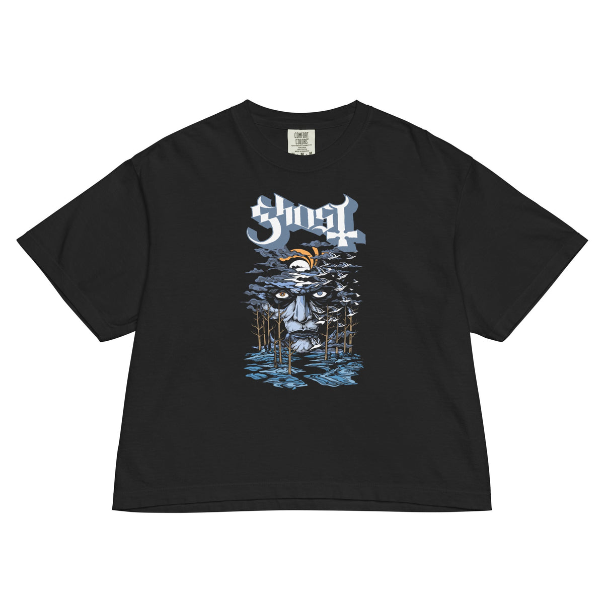 Ghost - Into the Night Mineral Wash Womens Crop Top HYPER iCONiC.