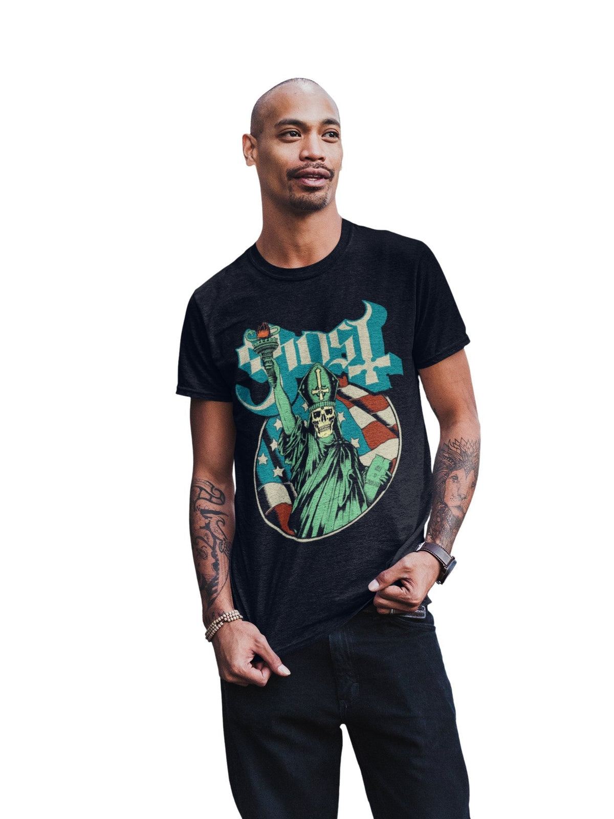 Ghost - Statue of Liberty Jumbo Print T-Shirt HYPER iCONiC.