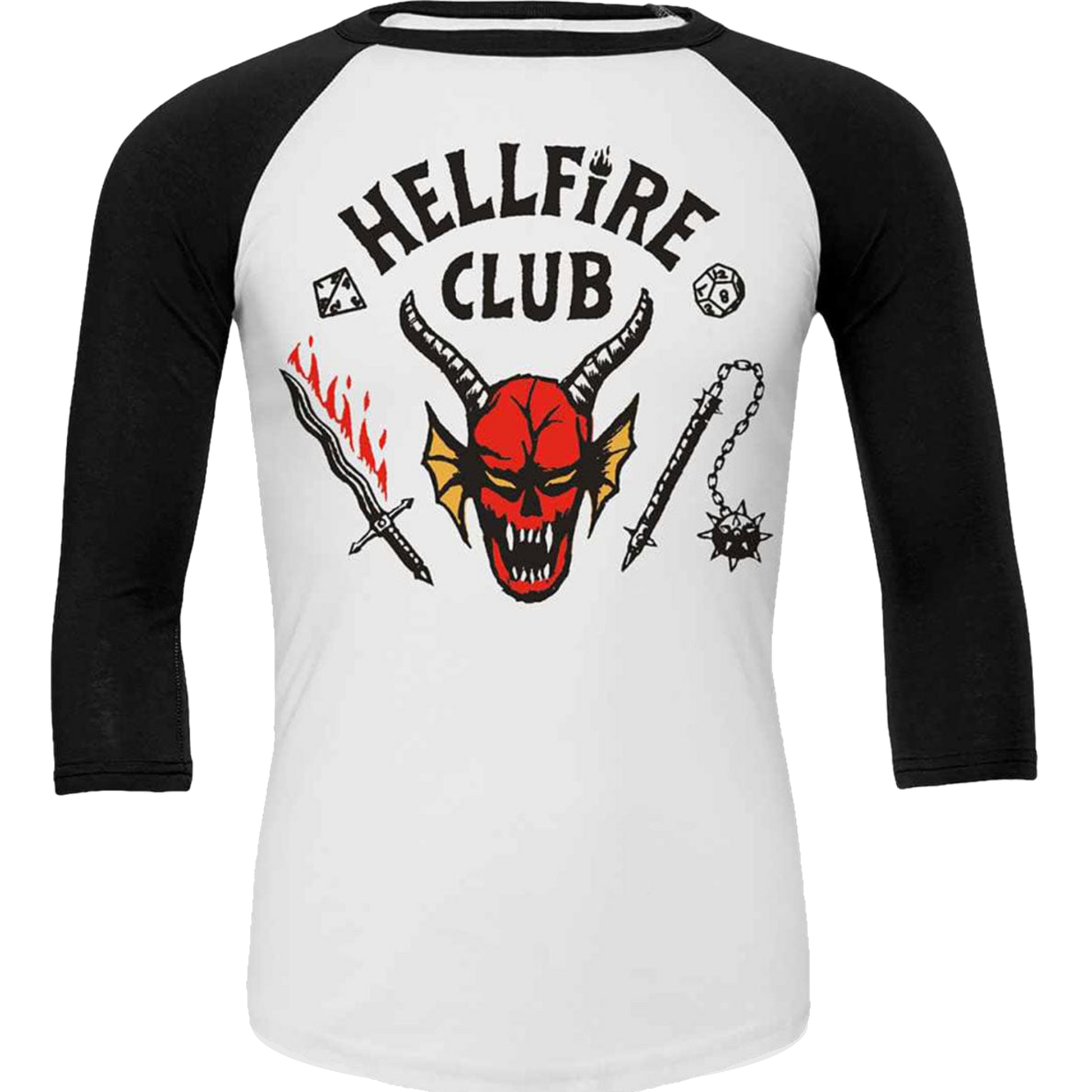 Stranger Things 4 "Hellfire Club Crest" 3/4 Raglan Shirt
