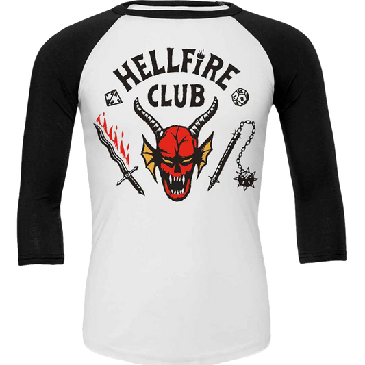 Stranger Things 4 "Hellfire Club Crest" 3/4 Raglan Shirt