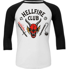 Stranger Things 4 "Hellfire Club Crest" 3/4 Raglan Shirt