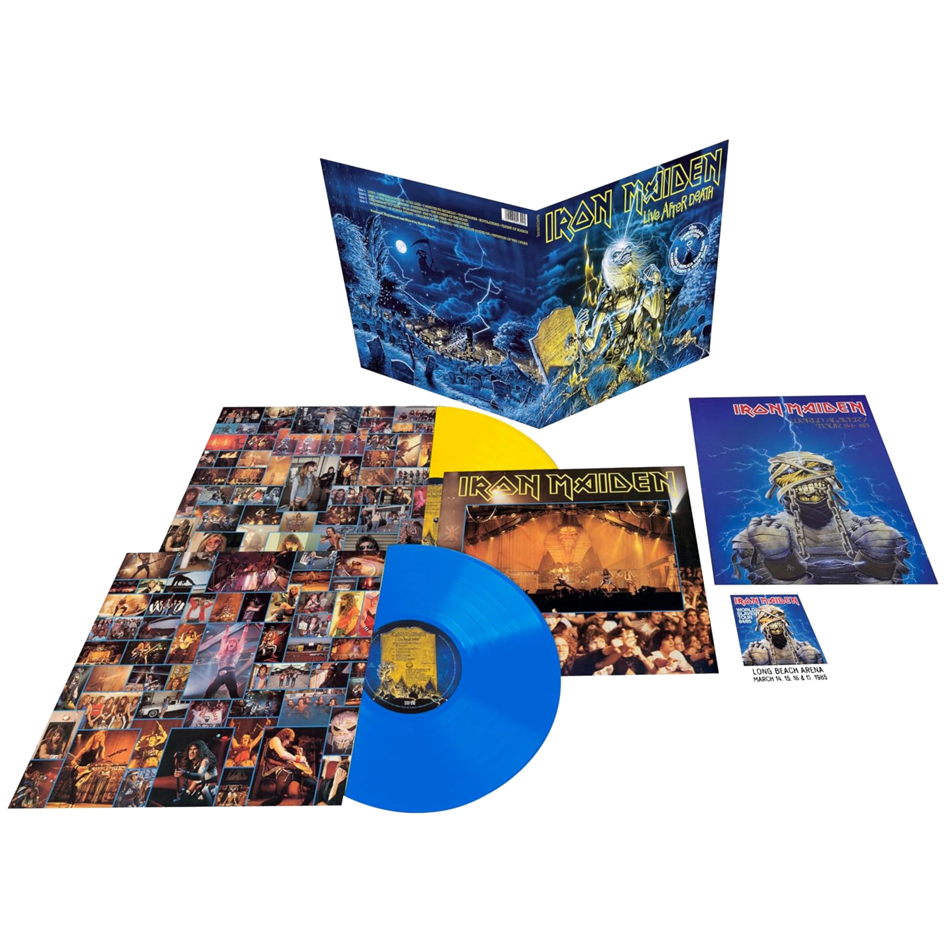 Iron Maiden "Live After Death: 40th Anniversary Edition" Limited Edition Blue & Yellow 2xLP Vinyl