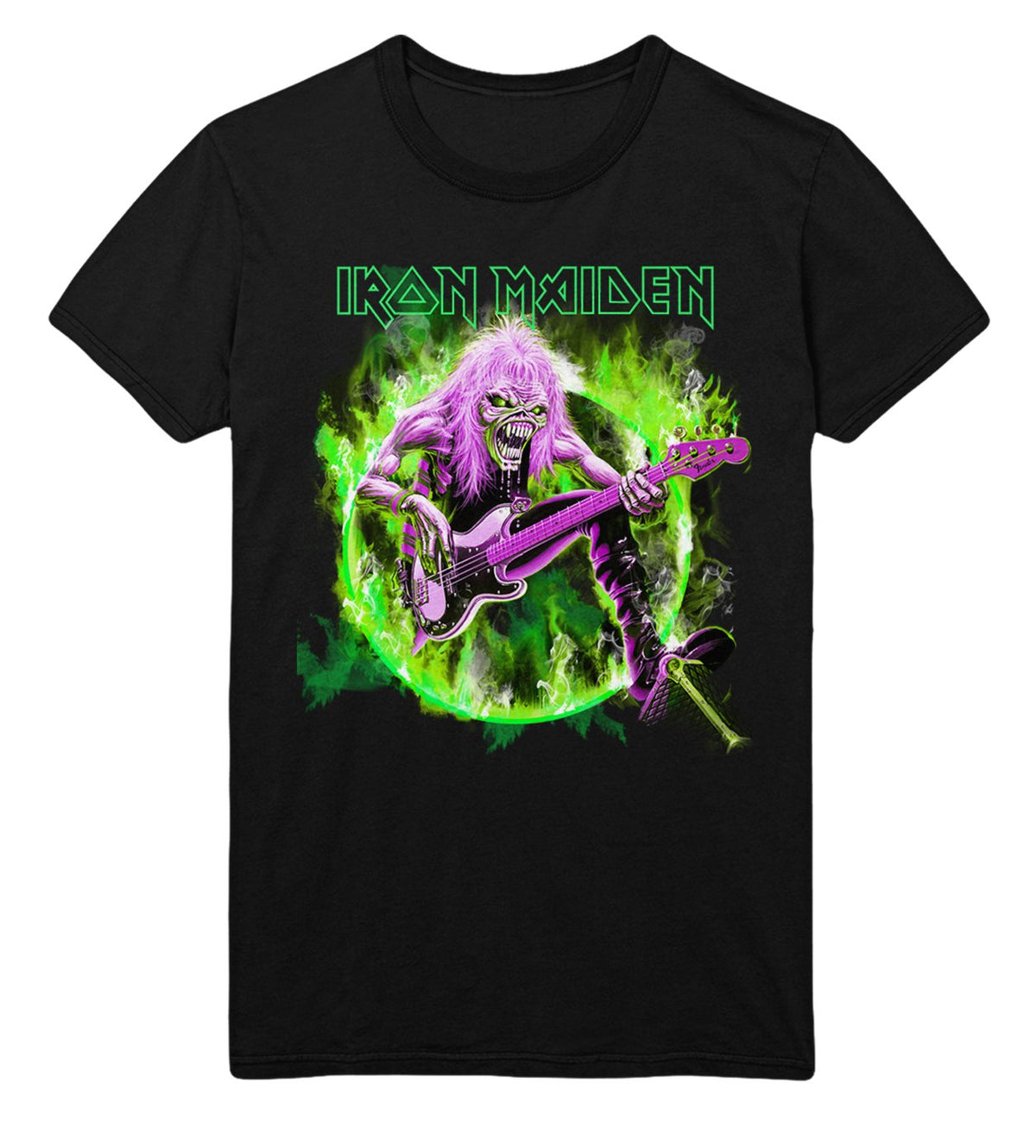 Iron Maiden - Green Guitar T-Shirt HYPER iCONiC.