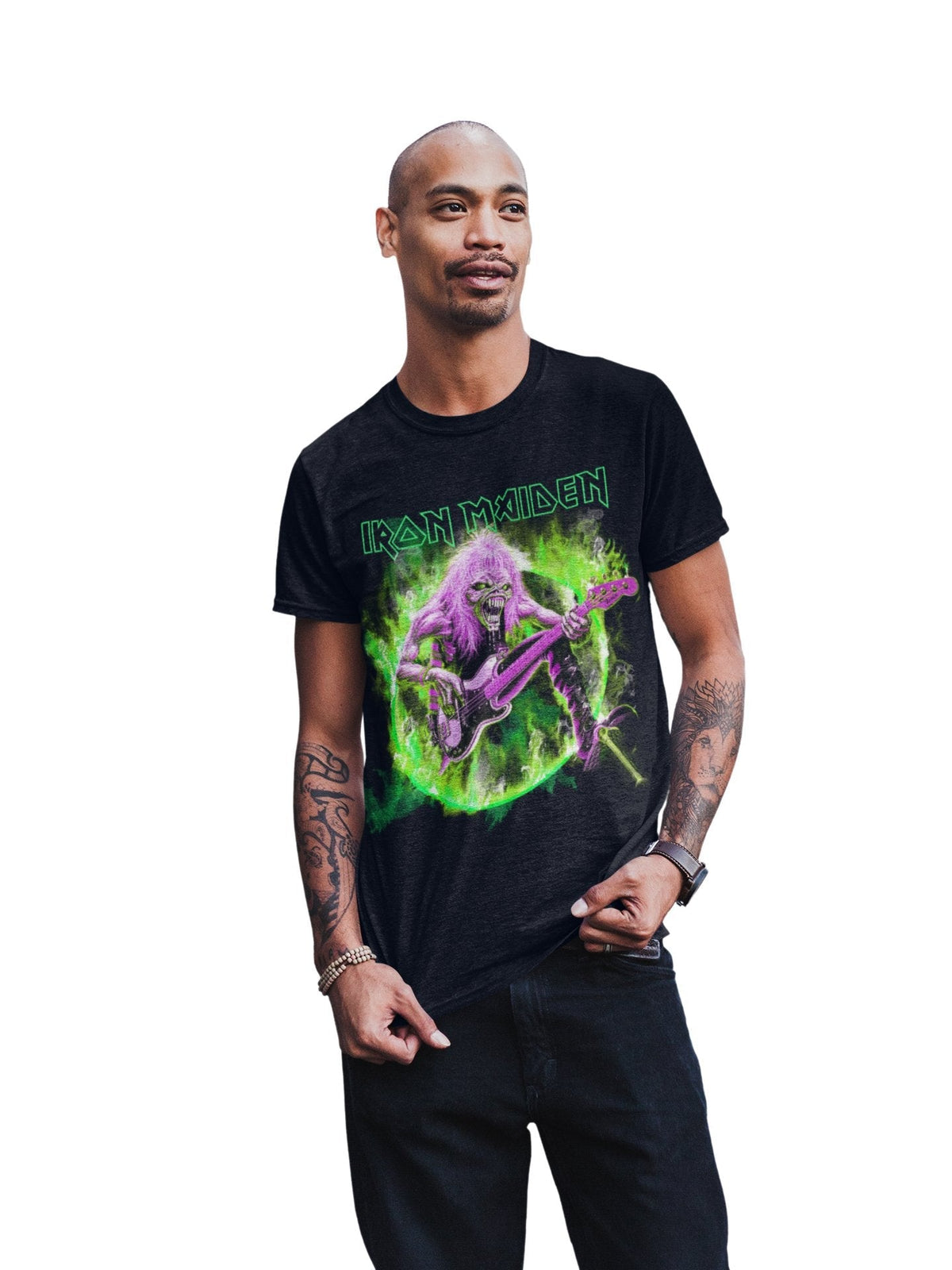 Iron Maiden - Green Guitar T-Shirt HYPER iCONiC.