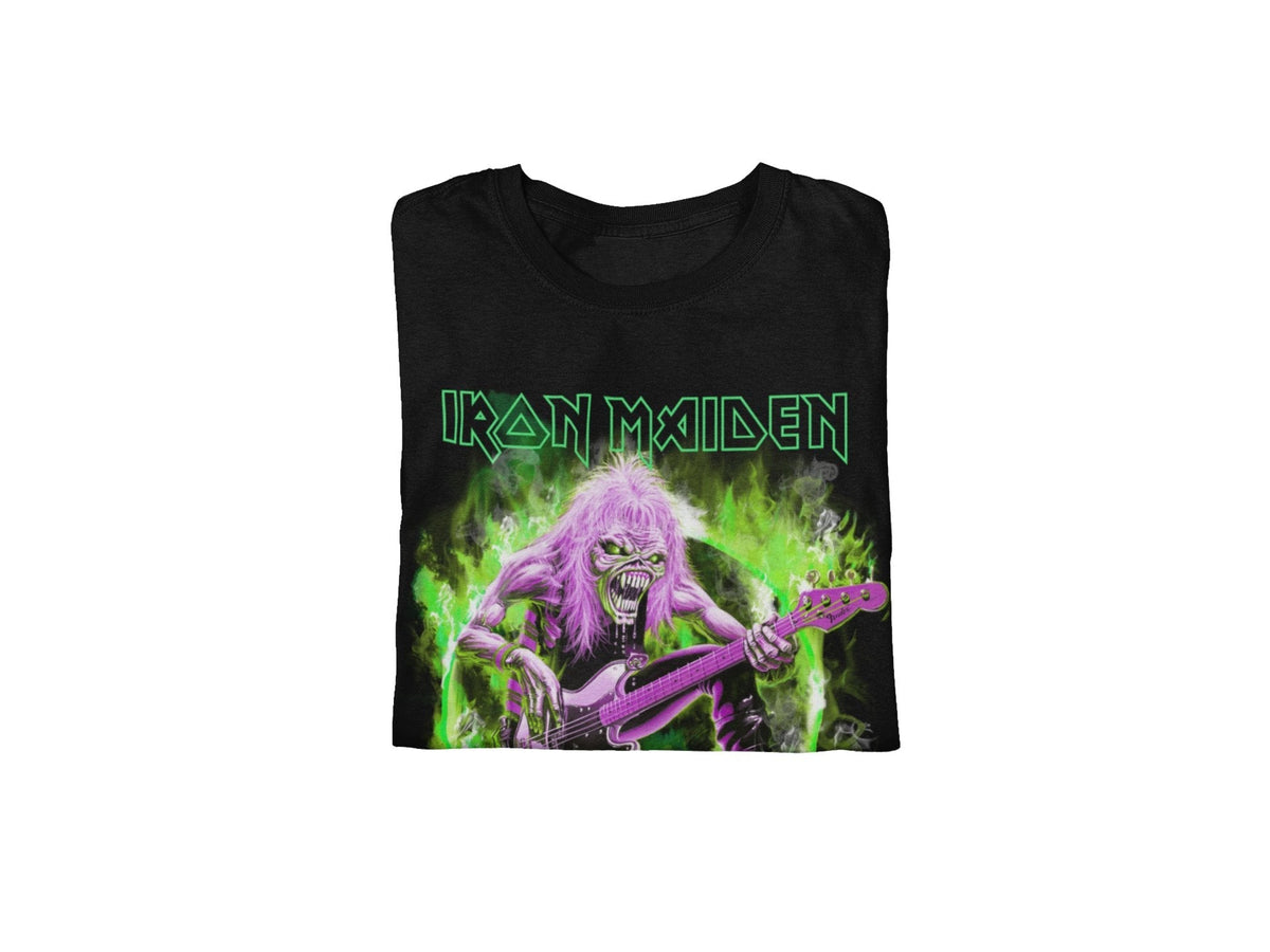 Iron Maiden - Green Guitar T-Shirt HYPER iCONiC.