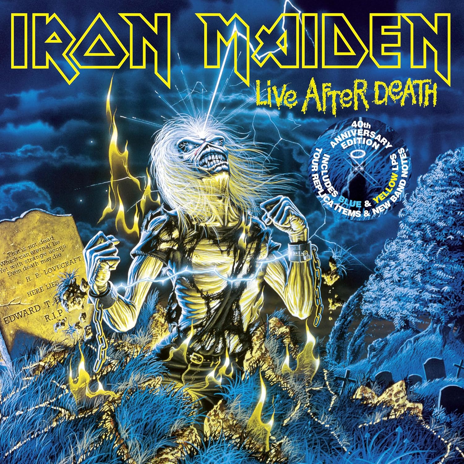 Iron Maiden "Live After Death: 40th Anniversary Edition" Limited Edition Blue & Yellow 2xLP Vinyl
