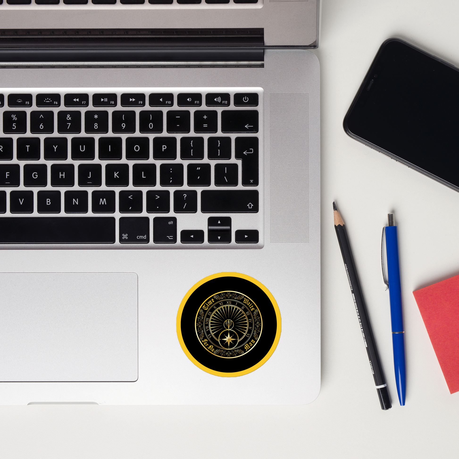 Time Waits For No Man "Sundial" Die-Cut Sticker