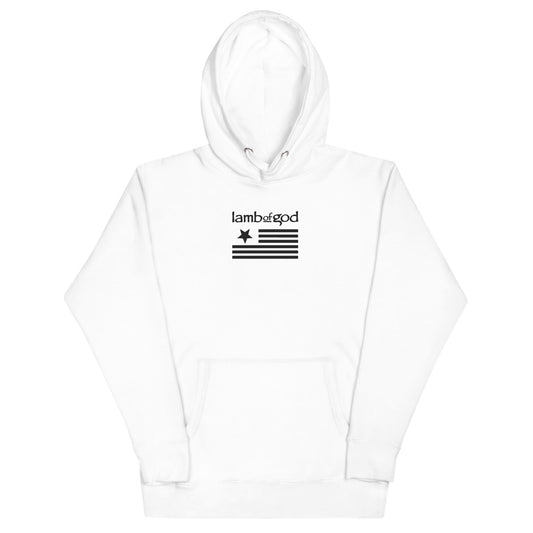 Lamb of God - Black on White HD Embroidered Hoodie HYPER iCONiC.
