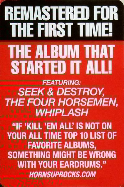 Metallica "Kill 'Em All" Vinyl