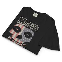 Misfits - USA Skull Mineral Wash Womens Crop Top HYPER iCONiC.