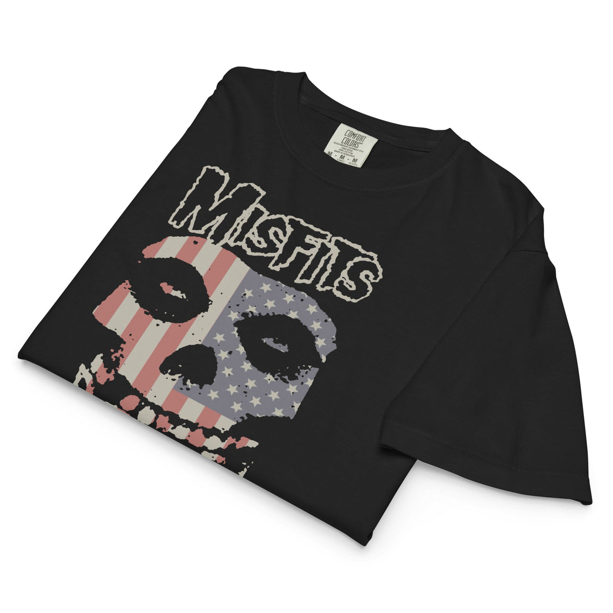 Misfits - USA Skull Mineral Wash Womens Crop Top HYPER iCONiC.