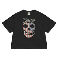 Misfits - USA Skull Mineral Wash Womens Crop Top HYPER iCONiC.