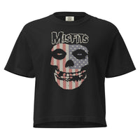 Misfits - USA Skull Mineral Wash Womens Crop Top HYPER iCONiC.