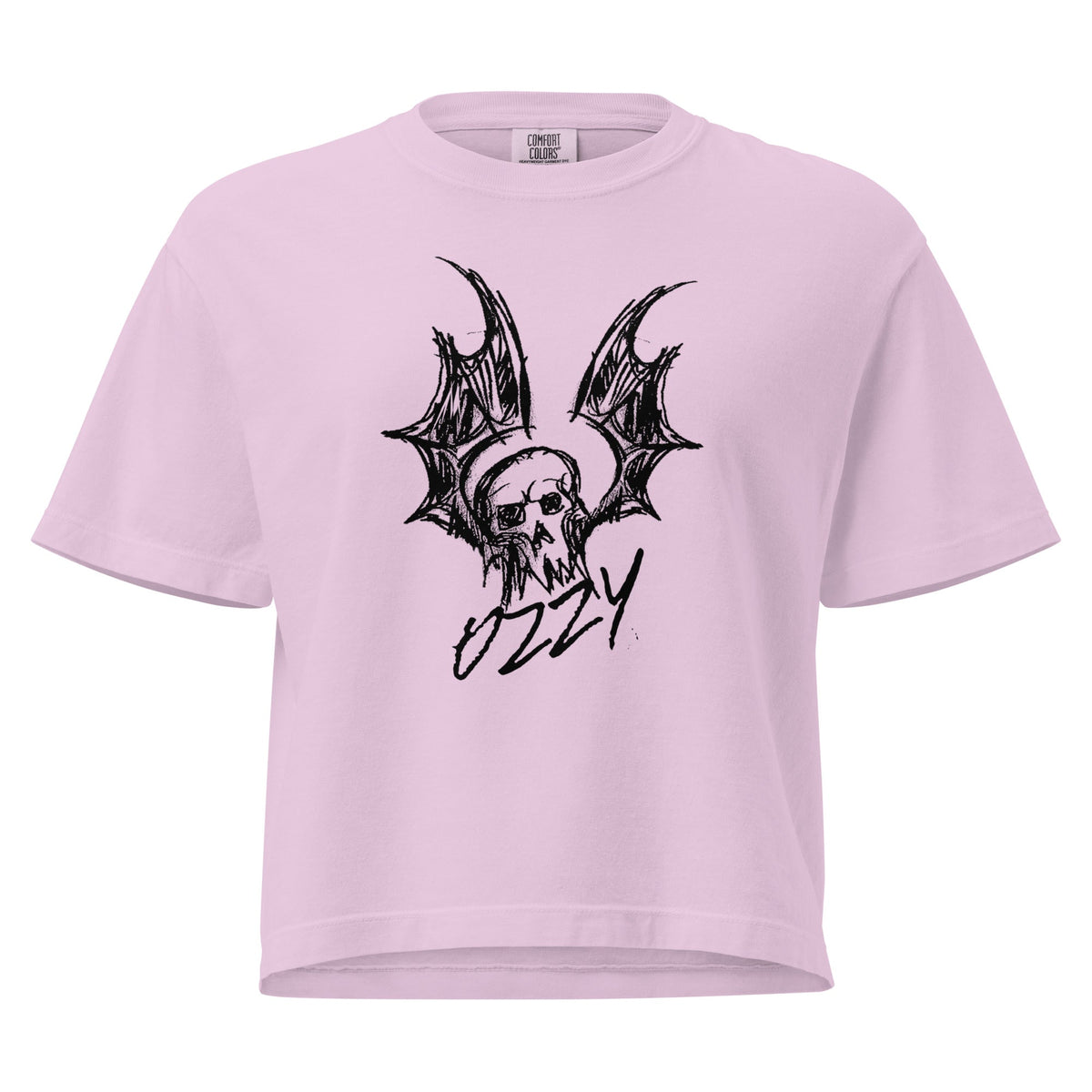 Ozzy Osbourne - Hand Sketched Mineral Wash Womens Crop Top HYPER iCONiC.
