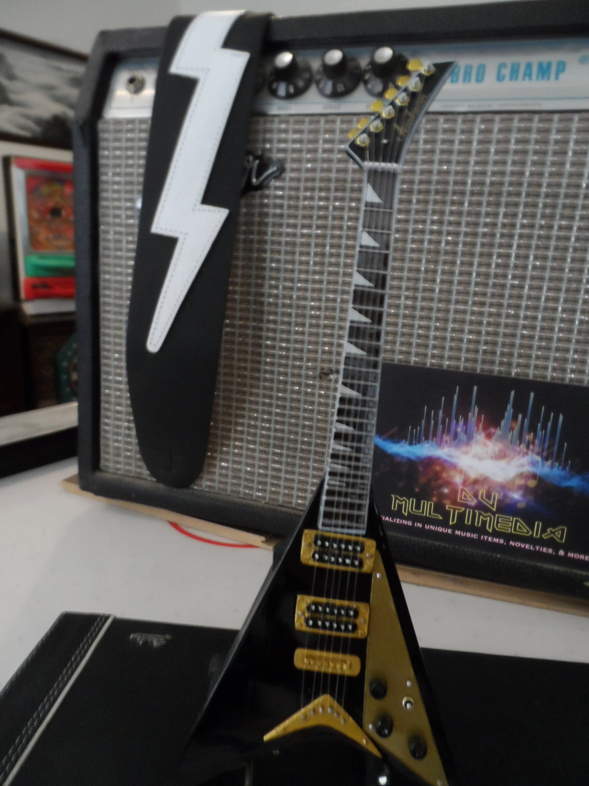 Ozzy Osbourne "Randy Rhoads - Black Concorde V" Licensed Mini Guitar
