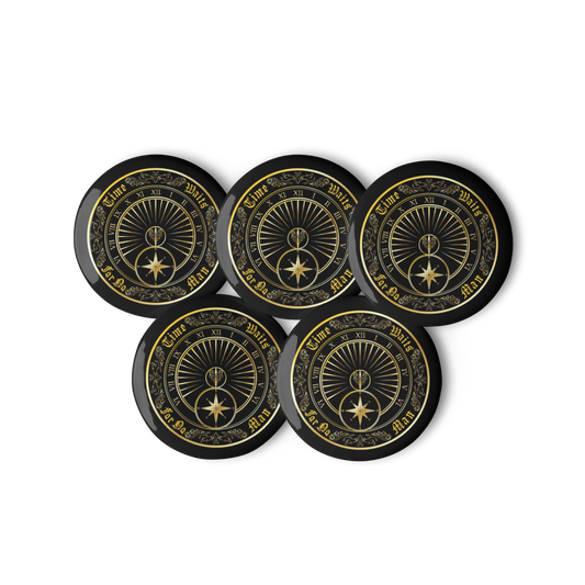 Time Waits For No Man "Sundial" Set of (5) Buttons