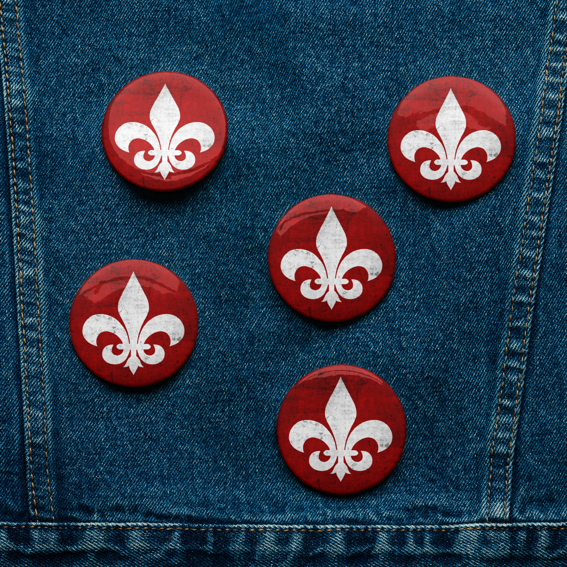 Mainstay Entertainment "Fleur de Lis" Set of (5) Buttons