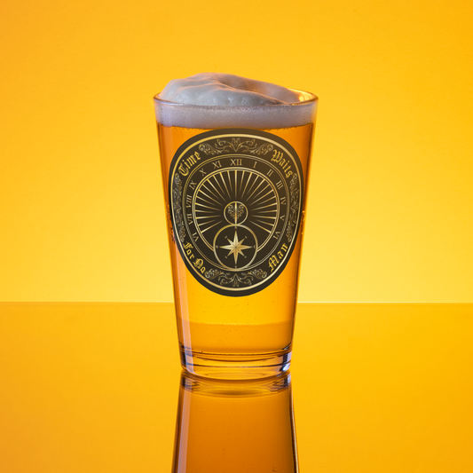 Time Waits For No Man "Sundial" Pint Glass