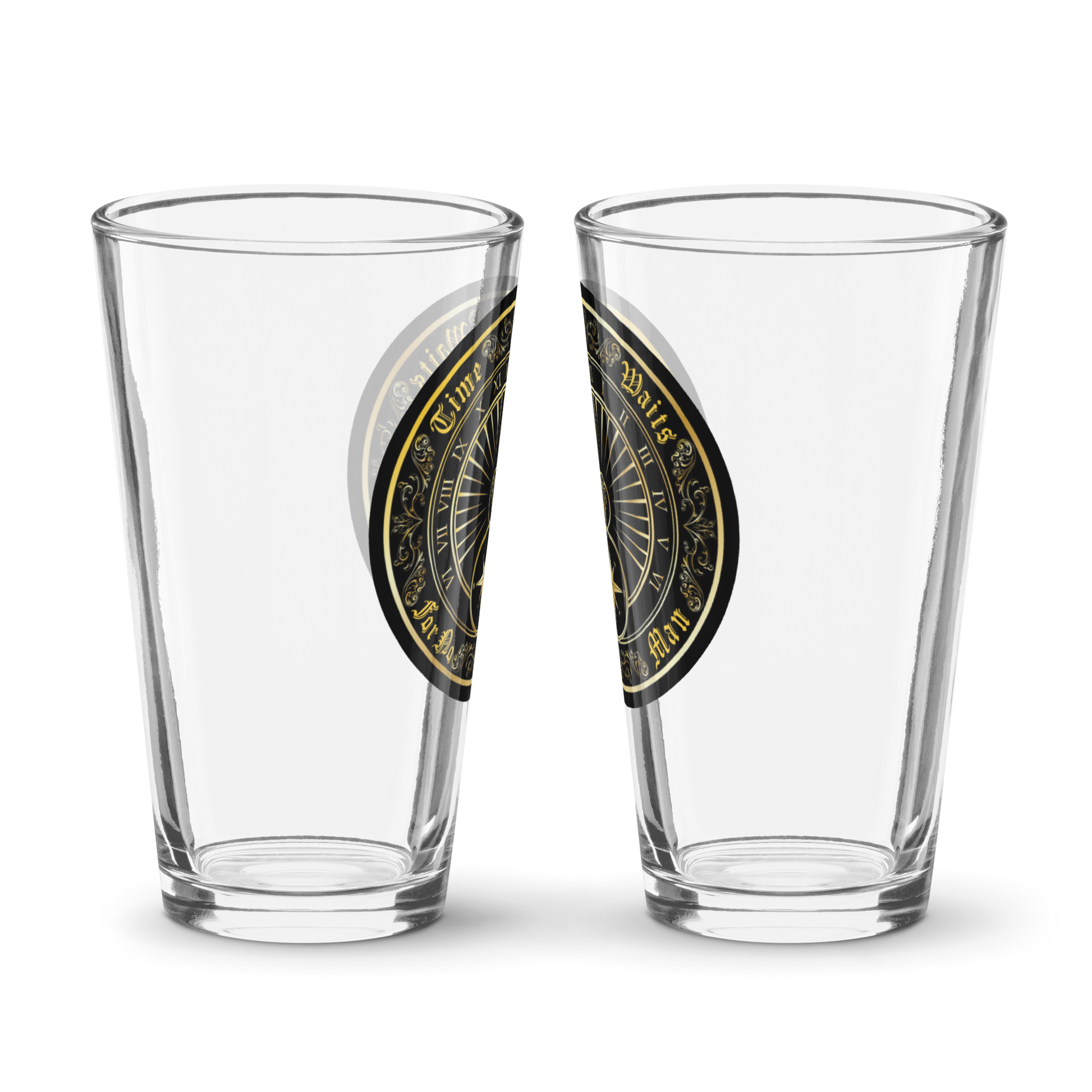 Time Waits For No Man "Sundial" Pint Glass