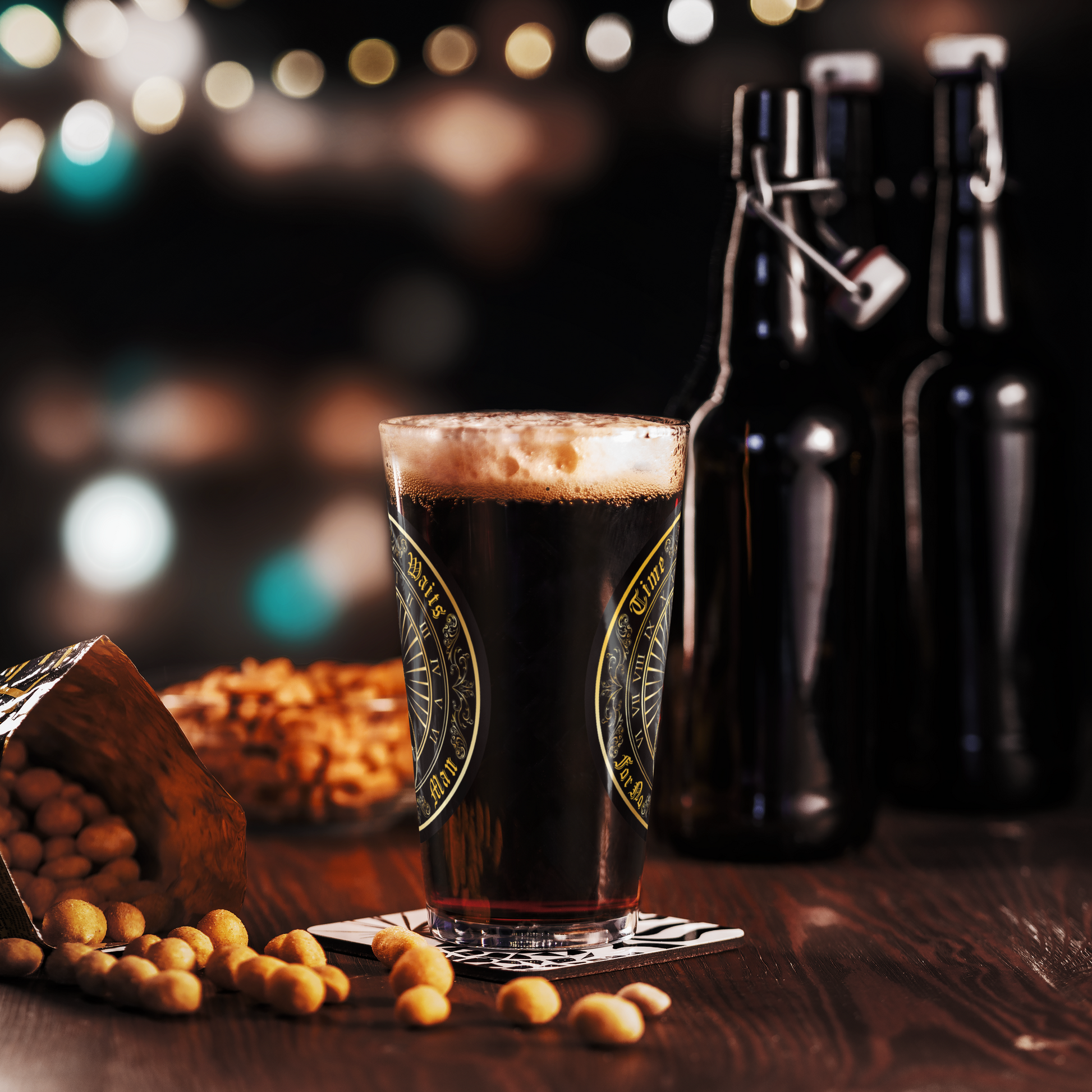 Time Waits For No Man "Sundial" Pint Glass