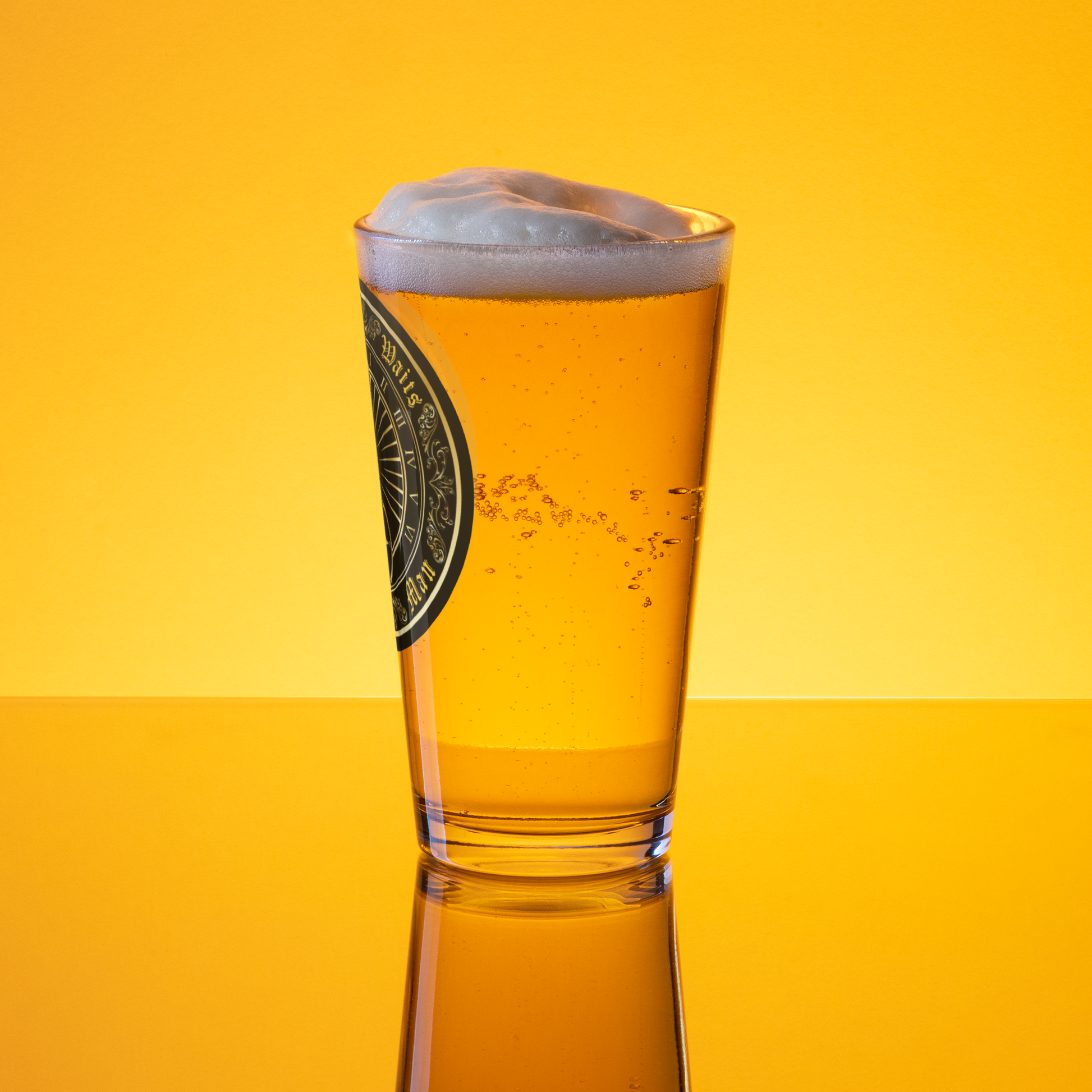 Time Waits For No Man "Sundial" Pint Glass