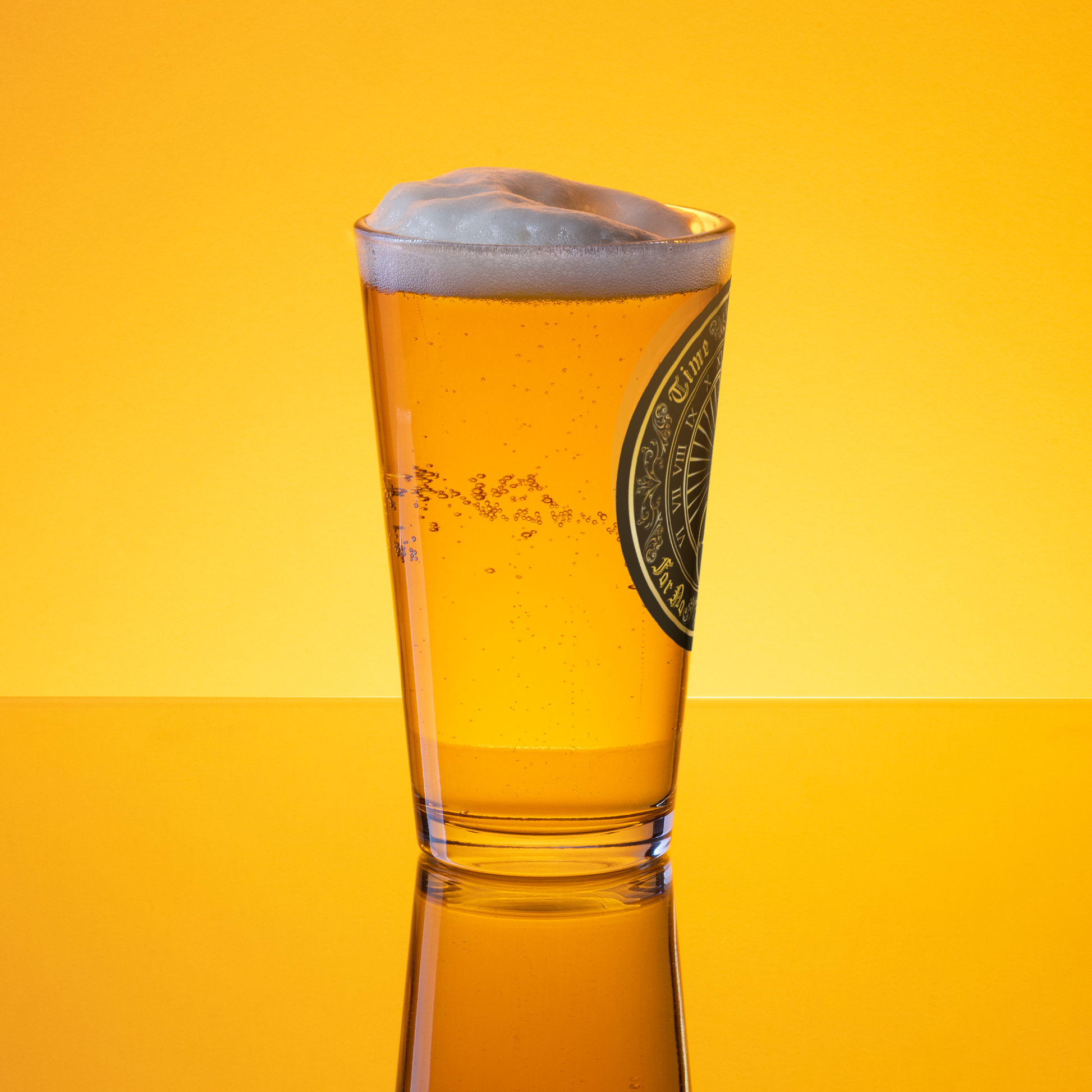 Time Waits For No Man "Sundial" Pint Glass