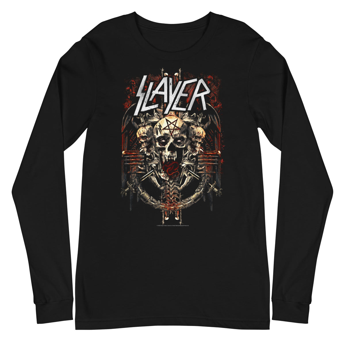 Slayer - Triple Skull Long Sleeve T-Shirt HYPER iCONiC.