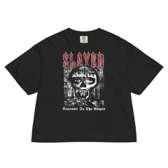 Slayer - Seasons in the Abyss Mineral Wash Womens Crop Top