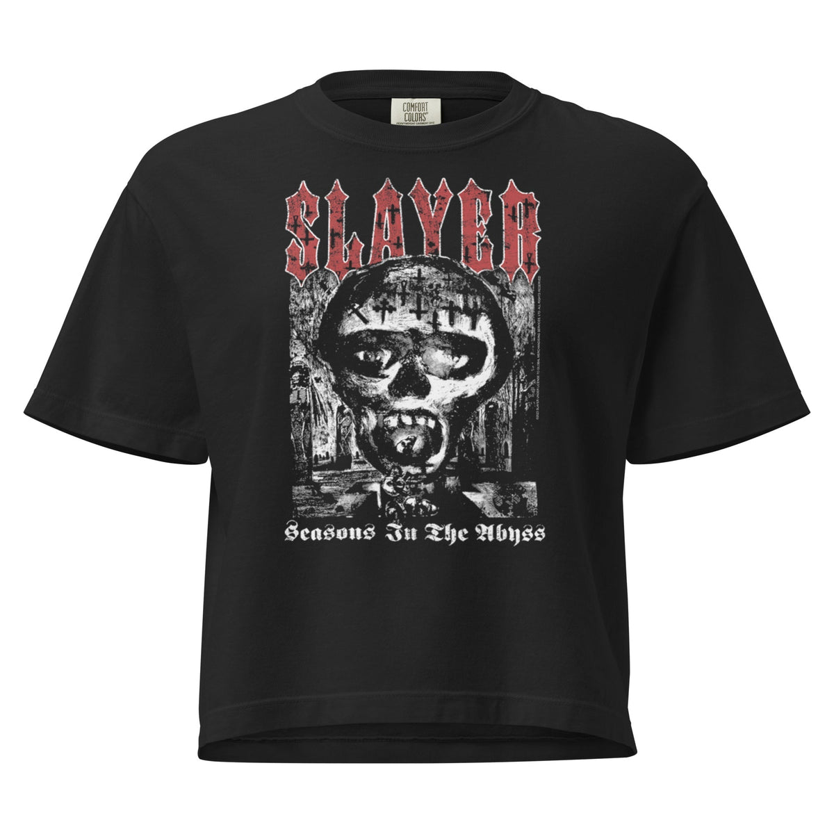 Slayer - Seasons in the Abyss Mineral Wash Womens Crop Top HYPER iCONiC.