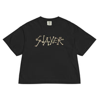 Slayer "Bone Logo" Mineral Wash Women's Crop Top