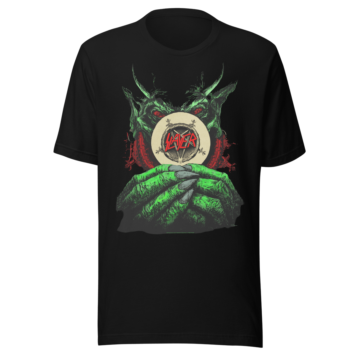 Slayer - Demon Hands Vintage Jumbo Print T-Shirt HYPER iCONiC.