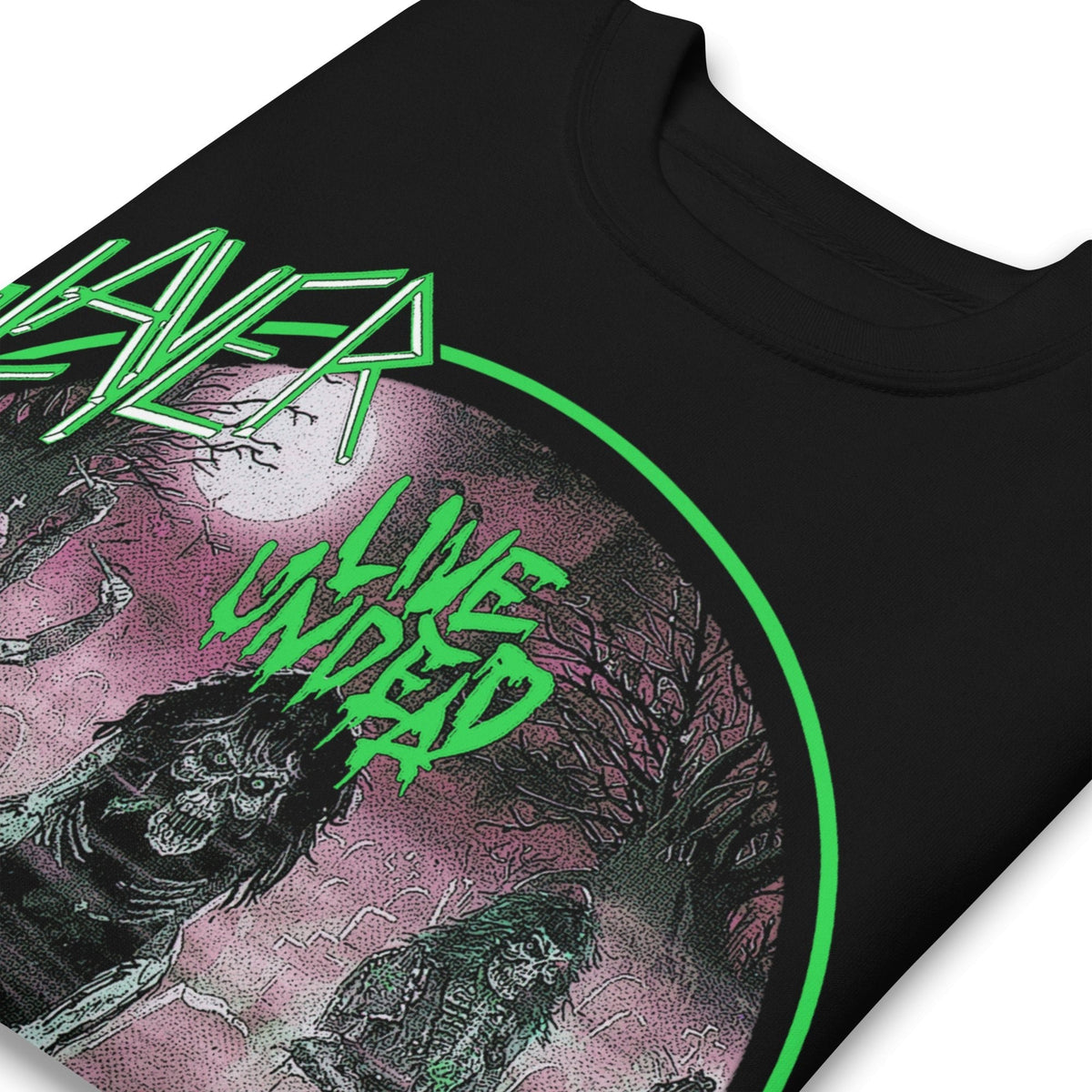 Slayer - Neon Green Undead Jumbo Print Sweatshirt HYPER iCONiC.