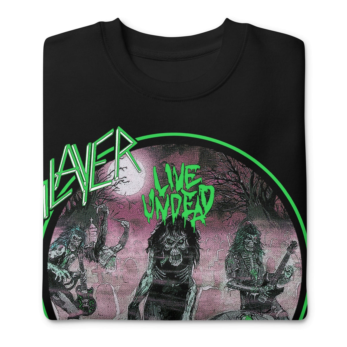 Slayer - Neon Green Undead Jumbo Print Sweatshirt HYPER iCONiC.