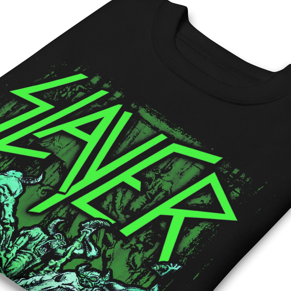 Slayer - Neon Hell Awaits Jumbo Print Sweatshirt HYPER iCONiC.