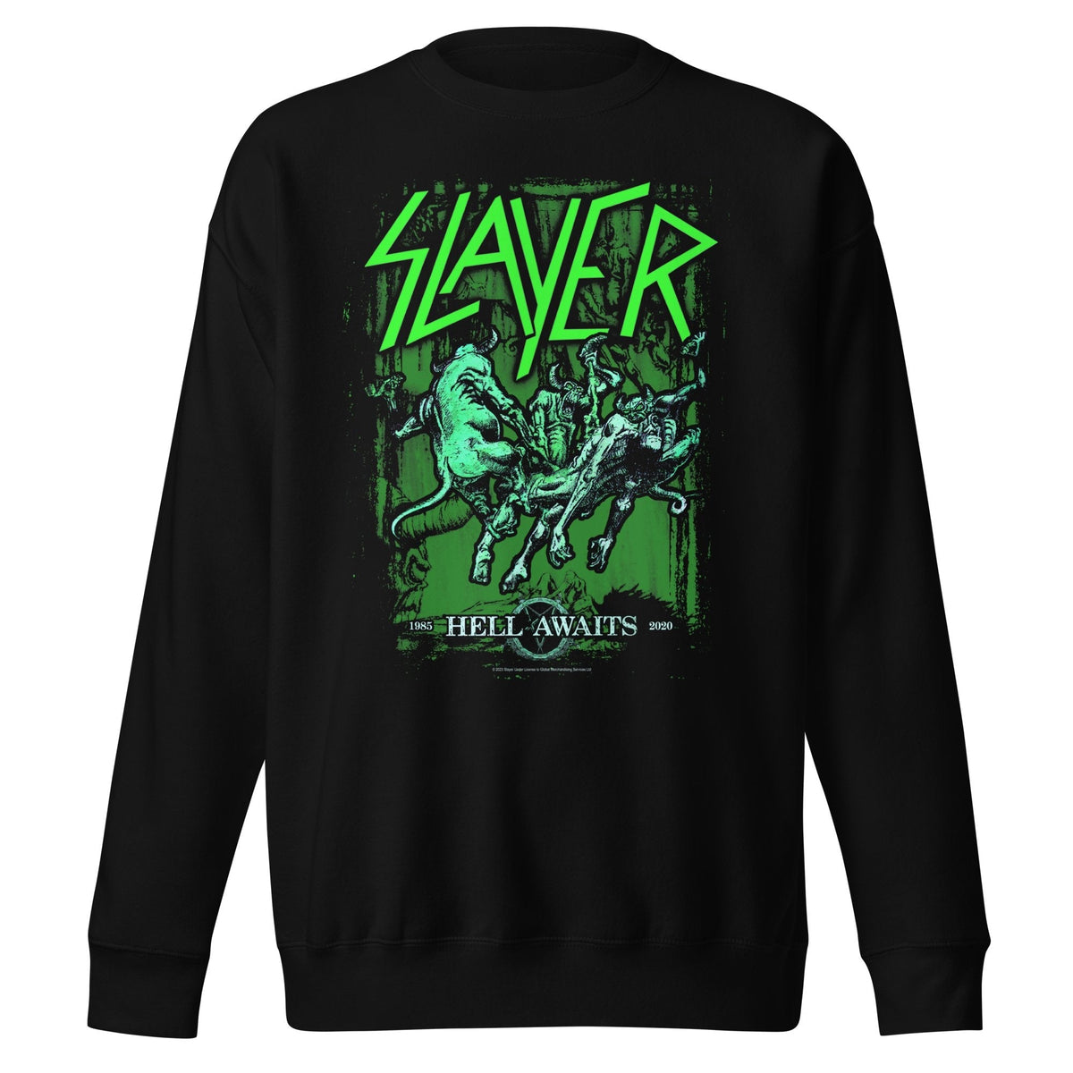 Slayer - Neon Hell Awaits Jumbo Print Sweatshirt HYPER iCONiC.