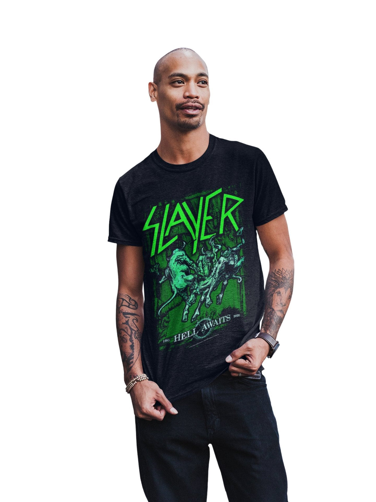 Slayer - Neon Hell Awaits T-Shirt HYPER iCONiC.
