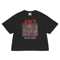 Slayer - Reign in Blood Mineral Wash Womens Crop Top HYPER iCONiC.
