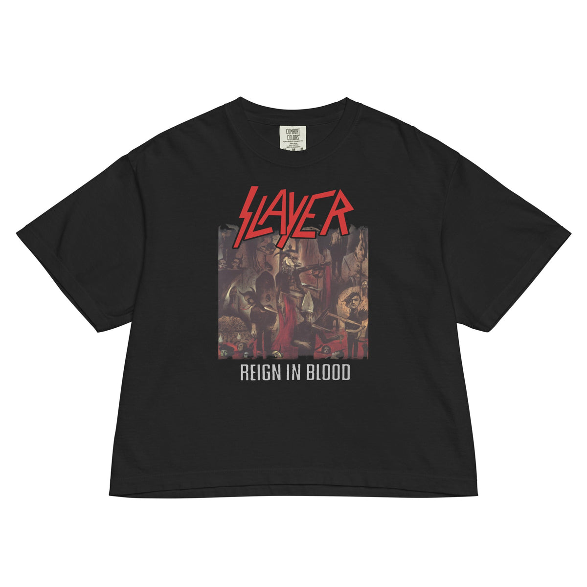 Slayer - Reign in Blood Mineral Wash Womens Crop Top HYPER iCONiC.