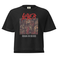 Slayer - Reign in Blood Mineral Wash Womens Crop Top HYPER iCONiC.