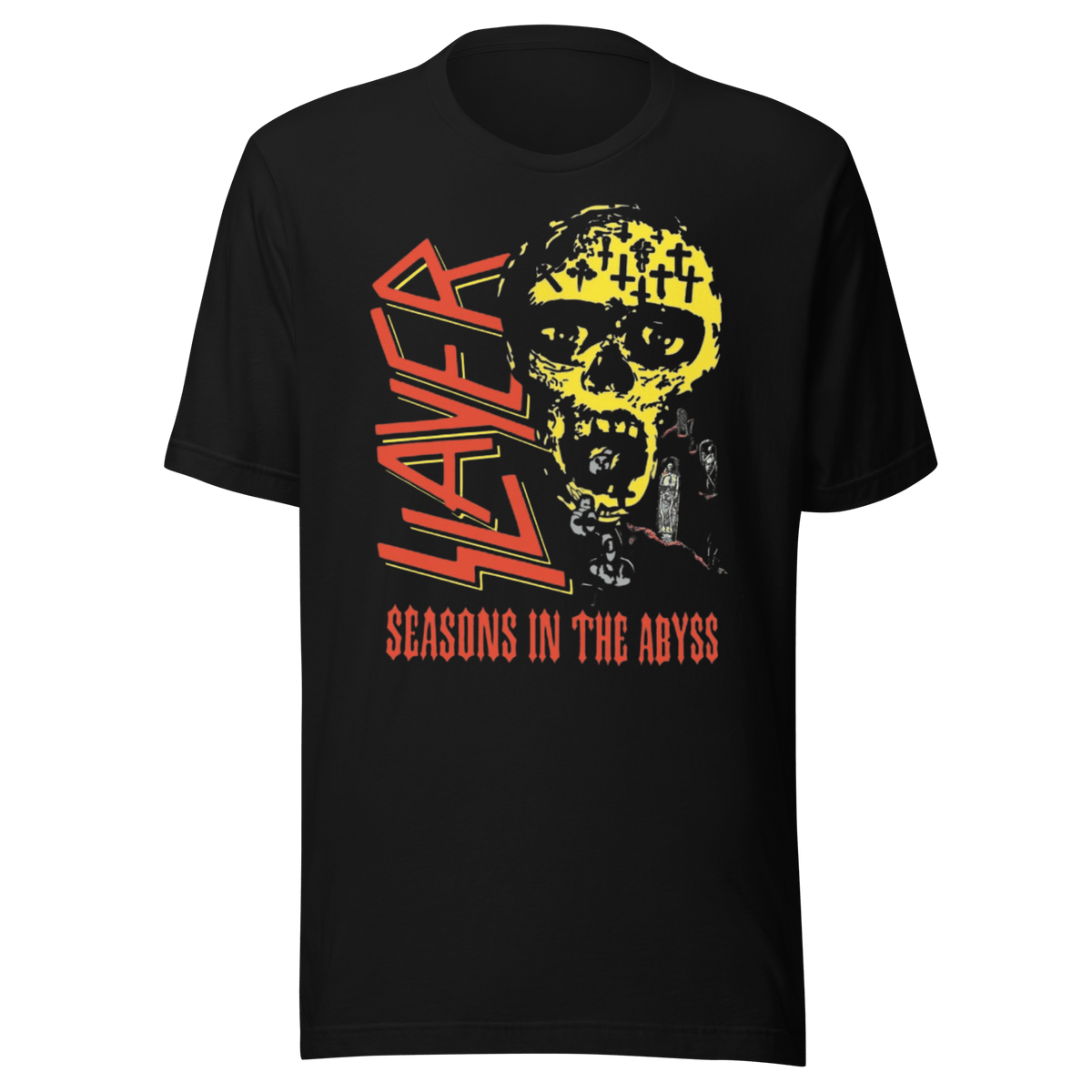 Slayer - Vintage 1990 Season's In the Abyss Jumbo Print T-Shirt HYPER iCONiC.