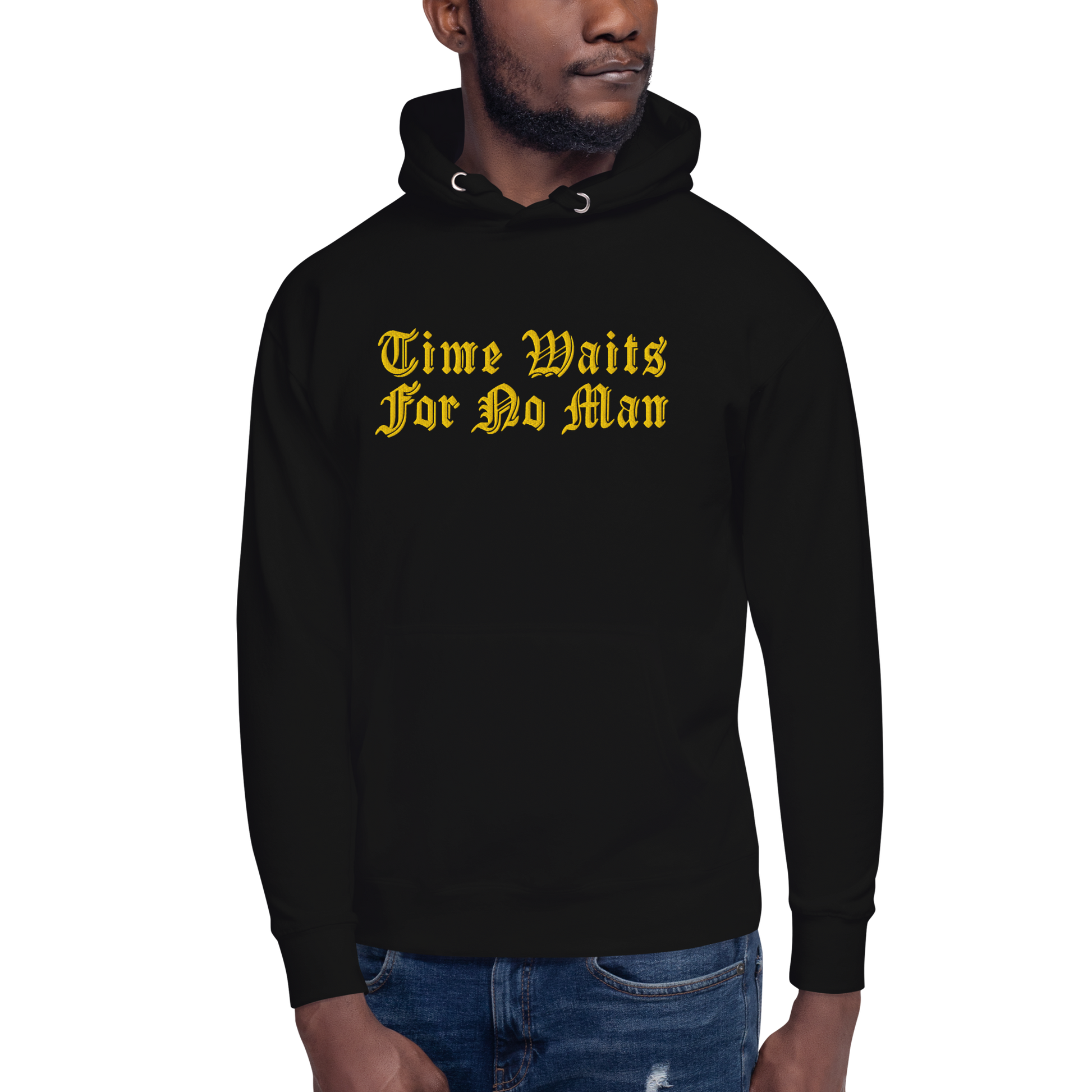 Time Waits For No Man "Sundial" Embroidered Pullover Hoodie